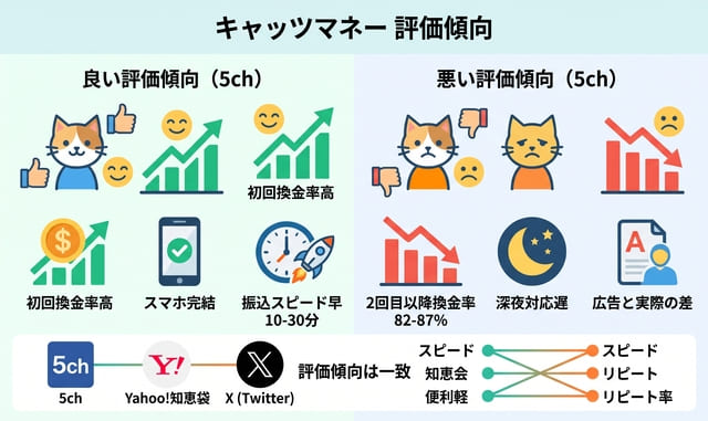 キャッツマネーの5ch口コミから見える評価傾向