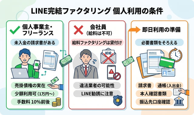 LINE完結ファクタリングを個人が使う条件