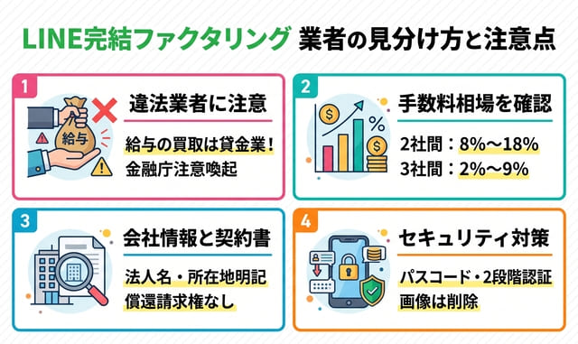 LINE完結ファクタリングの注意点と業者の見分け方