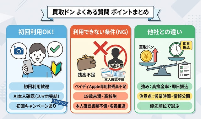 買取ドンの利用に関するよくある質問と回答集