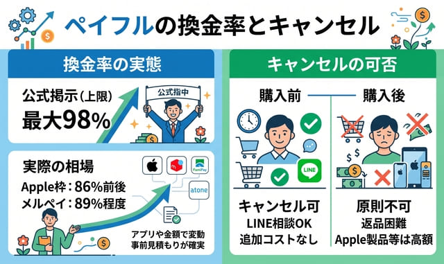 ペイフルの換金率とキャンセルの実態を調査