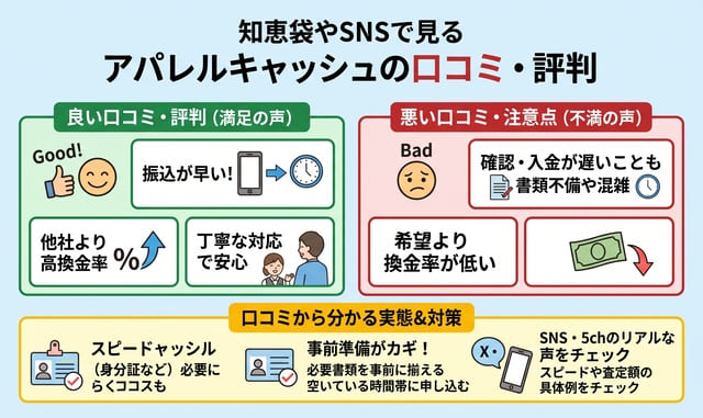 知恵袋やSNSで見るアパレルキャッシュの口コミと評判